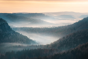 sächsische Schweiz bei Nebel