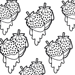 pattern strawberry dripping isolated icon