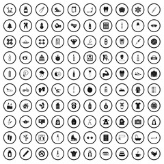 100 fit body icons set in simple style for any design vector illustration