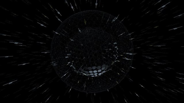 long version.Slow rotation.Looping abstract SciFi satellite connection. Global Net over techno sphere.Futuristic technological cosmic seamless animation.Slow rotation 360 degree.Gray,red.30 sec.Type 4