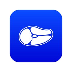 Steak icon digital blue for any design isolated on white vector illustration