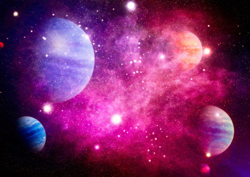blue star particle motion on black background, starlight nebula in galaxy at universe Space background. Chaotic space background. The elements of this image furnished by NASA.