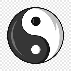 Yin and yang symbol icon in cartoon style isolated on background for any web design 