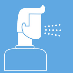Coughing man icon, flat style icon