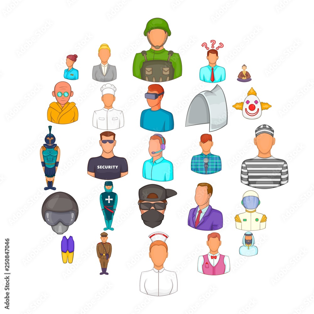 Poster aspect icons set. cartoon set of 25 aspect vector icons for web isolated on white background