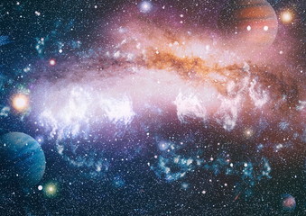 planets, stars and galaxies in outer space showing the beauty of space exploration. Elements...
