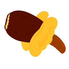 yellow ice cream with chocolate, sweet cold treat