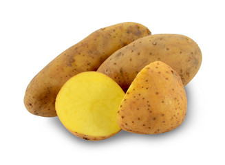 potatoes isolated on white background