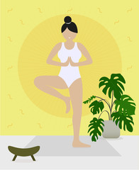 illustration of a woman practicing yoga