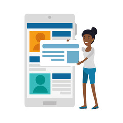 young black woman with cellphone