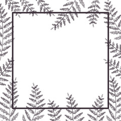 branch and leaf with frame isolated icon