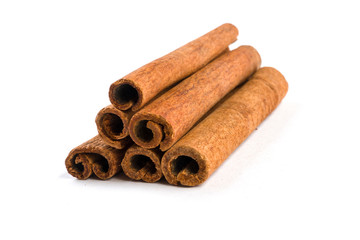 cinnamon sticks  isolated on white background
