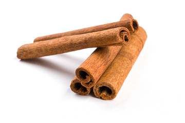 cinnamon sticks  isolated on white background
