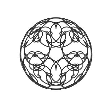 recommend clip art: Sphere ball circle 3 d grid lines Ornate floral ornament pattern Design element artifact game abstract 3d grid line pattern ball shape sphere on white background Vector ethnic 3d circle grid