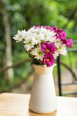 Flowers in a white vase