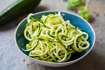 Spiralized courgette noodles