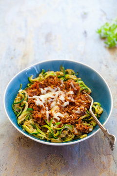 Zucchini Spaghetti With Beef Bolognese