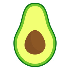 Vector fresh fruit avocado isolated on the white background