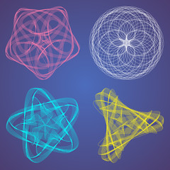 A set of spiral lines for background. Mathematical spiral lines. Vector EPS 10