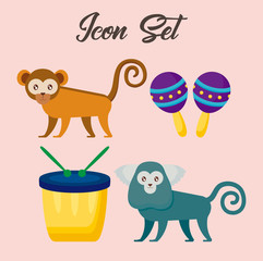 carnival rio janeiro set icons