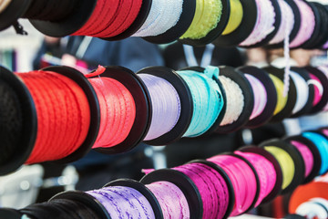 different color and design of ribbon for decoration when sewing and cutting
