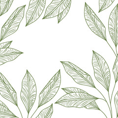 pattern flowers and leafs isolated icon