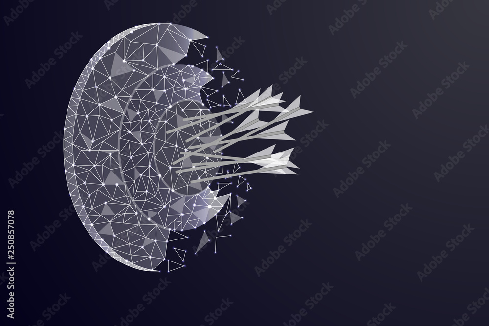 Aufkleber abstract image of a target in the form of a starry sky or space, consisting of points, lines, and sh