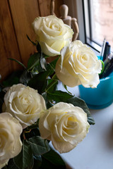 Bouquet of white roses.