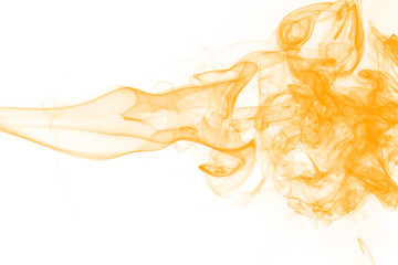 yellow smoke abstract on white background, ink water