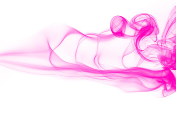 Beautiful pink smoke abstract isolated on white background