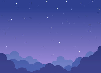 Obraz na płótnie Canvas Night cloudy sky background with shining stars