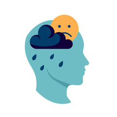 Depression vector concept in simple flat style