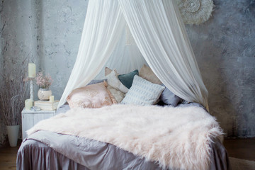 cozy bedroom with canopy