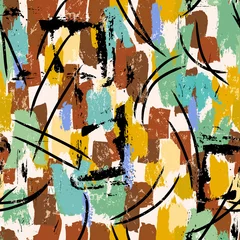 Zelfklevend Fotobehang seamless abstract pattern background, illustration with paint strokes and splashes © Kirsten Hinte