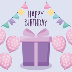 happy birthday card with gift box