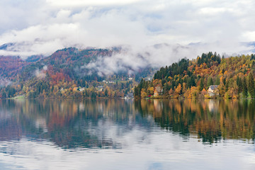 Beautiful autumn landscape around Lake Bled