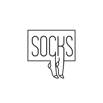 Vector illustration concept of Socks outline logo. Icon on white background