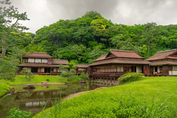 traditional wooden house in japanese garden, Yokohama