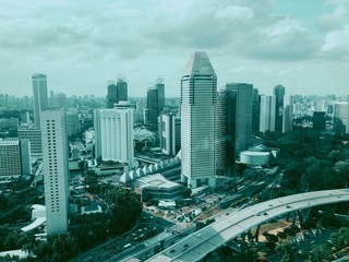 Fototapeta na wymiar Landscape city and sky at Singapore