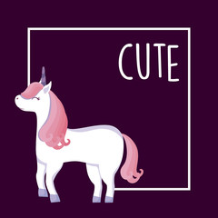 cute unicorn with frame icon