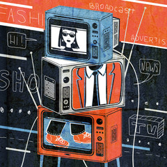 Illustration TV and Television broadcast