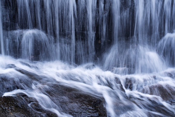 blurred waterfall background winter