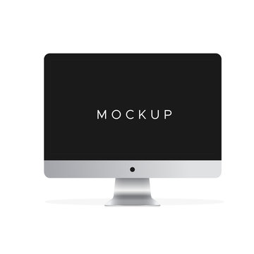 computer  pc mockup vector isolated on white background