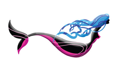 Vector illustration of a mermaid silhouette