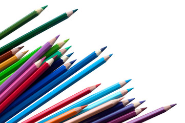 Color pencils for drawing, isolated drawing