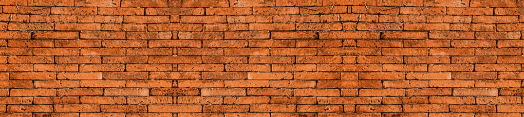 Panorama red brick wall. The texture black stone blocks. Abstract background for design.
