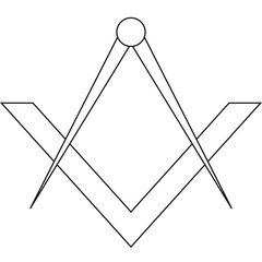Masonic symbol of square and compass