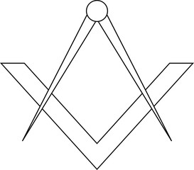 Masonic symbol of square and compass