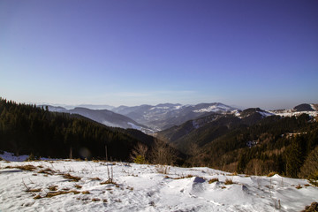 spring is near, but winter does not given up in the mountains