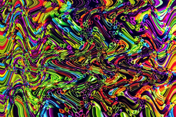 Abstract picture from many deformed colorful tubes.